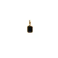 Rectangle cut black zircon birthstone pendant with gold plated frame for DIY necklaces - September Birthstone Pendant