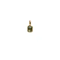 Square light blue birthstone pendant in golden finish with emerald cut cubic zirconia - December Birthstone Pendant