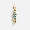 Vertical multi-gemstone necklace pendant in 18K gold plated stainless steel - March Birthstone Pendant Only (Without Chain)