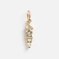 Gold-plated 18K stainless steel pendant with four geometric clear zircon stones - April Birthstone Pendant Only (Without Chain)
