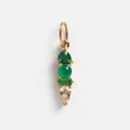 Vertical multi-shape green and clear zircon pendant with 18K gold vacuum plating - May Birthstone Pendant Only (Without Chain)