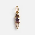Vertical 18K gold-plated pendant with multi-color geometric cut zircon stones - June Birthstone Pendant Only (Without Chain)