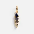 Vertical 18K gold pendant featuring four multicolor cubic zirconia birthstones - September Birthstone Pendant Only (Without Chain)