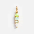 Vertical gold 18K plated pendant with four colorful gemstones in pear and drop shapes - October Birthstone Pendant Only (Without Chain)