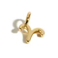 18k gold plated stainless steel Aries zodiac symbol pendant with 925 silver stamp - Aries Zodiac Symbol Pendant Only (Without Chain)