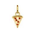 Creatieve gouden pizza hanger met vijf rode zirkoonstenen voor DIY sieraden - Pizza Hanger