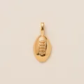 Close-up of 18K gold plated American football pendant with detailed stitching texture - Gold Football