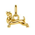 Gouden teckel hanger met gepolijste afwerking en fonkelend zirkonia detail - Loyale Hond Hanger