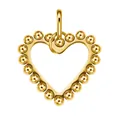 Vintage hartvormige hanger met 18K goudlaag, kralenrand en dik oog voor DIY-sieraden maken - Hol Hart Hanger