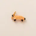 Cute orange fox pendant in 18K gold plated copper with colorful enamel details - Orange Fox Style