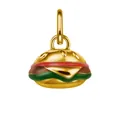 Gouden hamburger hanger met gekleurd email en sesamzaadjes voor DIY-sieraden maken - Burger Hanger