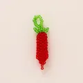 Handgefertigter perlenbesetzter Anhänger in Form einer roten Chili für Handtaschen - Roter Chili Stil