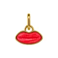 Handgemaakte vintage rode lippen hanger met gouden metalen frame voor DIY sieraden - Rode Lippen Hanger