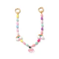 Ciondolo per borsa con perline colorate, nuvola arcobaleno e ciliegia rosa in tinte pastello - Ciondolo Ciliegia