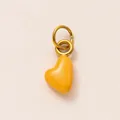 Close-up of yellow heart-shaped pendant with polished 18K gold-plated double rings - Yellow Heart (Pendant Only (Without Chain))
