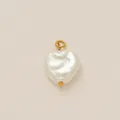 Macro detail of heart-shaped Baroque pearl pendant with 18K gold plated clasp - Heart Pearl (Pendant Only (Without Chain))