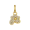 Gouden beervormige hanger met witte zirkonia en metaalafwerking voor sieraden maken - Bloemen Hanger