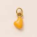 Détail d'un pendentif coeur jaune gingembre avec anneaux élégants plaqués or 18 carats - Pendentif Cœur Novembre