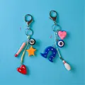 Ciondoli creativi per borse in resina con cuore, palla da biliardo e stelle colorate - Ciondolo Cuore Palla da Biliardo