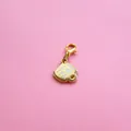 Golden tea cup shoe charm featuring I Love Tea inscription and lobster clasp - ITEA Cup Pendant