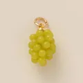 Detail of green grape pendant with translucent beads and gold loop for bags - Crystal Grape Pendant