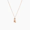 Rose gold ballet slipper pendant necklace with delicate bow on a thin cross chain - Rose Gold