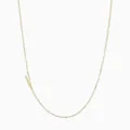 Minimalist golden stainless steel necklace with asymmetric capital letter V pendant - Letter V