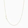 Minimalist gold stainless steel initial L pendant necklace on a delicate cross chain - Letter Z