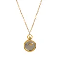 Two-tone 18K gold plated necklace with silver cloud pendant and blue gemstone - Aquarius