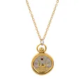 Two-tone 18K gold plated Cancer zodiac sign pendant necklace with red gemstone - Capricorn