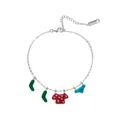 Stainless steel colorful enamel socks and sweater charms adjustable bracelet - Red Shirt Green Socks (Bracelet A) / Silver