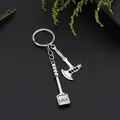 Porte-clés créatif en métal avec mini hache et pelle gravée Love sur fond noir texturé - Style Hache Et Pelle (D1253)