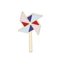 Cute colorful windmill enamel brooch pin with vibrant petals and golden metal outlines - Windmill Style (C1645-3)