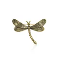Vintage dragonfly brooch pin with antique gold finish and detailed mesh wings - Antique Gold Vintage Dragonfly Style (C1601)