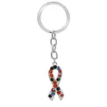 Llavero con lazo de diamantes de colores y acabado de aleación de plata pulida - Estilo de Cinta Multicolor (D1282) / Llavero