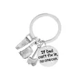 Father's Day silver tool keychain with engraved Dad can't fix it metal charm - Saw Axe Cleaver Style (D1201)