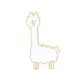 Cute white alpaca enamel pin with gold plating and french romantic style design - White Alpaca Style (C1132-1)
