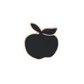 French romantic style black enamel apple brooch with gold plated metal edges - Black Apple Style (C1132-2)