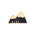 Minimalist mountain peak enamel pin in gold and black finish for outdoor lovers - Snow Mountain Landscape Style (C1132-3)