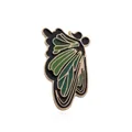 Vintage cicade broche met gedetailleerd groen emaille inlegsel en verguld insectontwerp - Zwart Groen Vlinder (C1807)