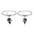 Set de bracelets à chaîne serpent avec pendentifs cœur brisé Best Friends en émail - Cœur Epissage Bracelet Set (G1221-3)