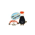 Spilla in smalto kawaii con sushi e salsa di soia e scritta You're My Soymate - Sushi E Salsa Di Soia (C1828-1)