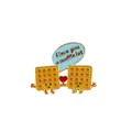 Spilla smaltata kawaii con due waffle cartoon e scritta I love you a waffle lot - Waffle (C1828-2)