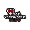 Black enamel pin with I Got Vaccinated text and red heart for medical commemorate - I Got Vaccinated Heart Style(C1848-1)