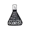 Spilla smaltata beuta nera con scritta motivazionale dedicata alla scienza - Stile Beuta (C1847-1)
