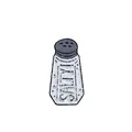 Cute enamel salt shaker pin with glitter texture and SALTY text for denim jackets - SALTY Salt Shaker Style (C1839-3)