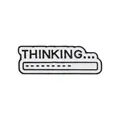 Minimalist Thinking loading bar enamel pin with white background and black text - Thinking Loading Bar Style (C1847-5)