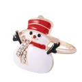 Rond de serviette bonhomme de neige de Noël avec alliage doré et écharpe en strass - Style Bonhomme de Neige (Z1001-1)