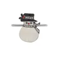 Rond de serviette bonhomme de neige avec chapeau noir et écharpe en strass - Style Bonhomme de Neige avec Strass (Z1001-6)