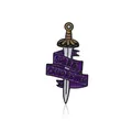 Spilla smaltata spada Camp Jupiter SPQR con nastro viola e impugnatura in bronzo - C1865